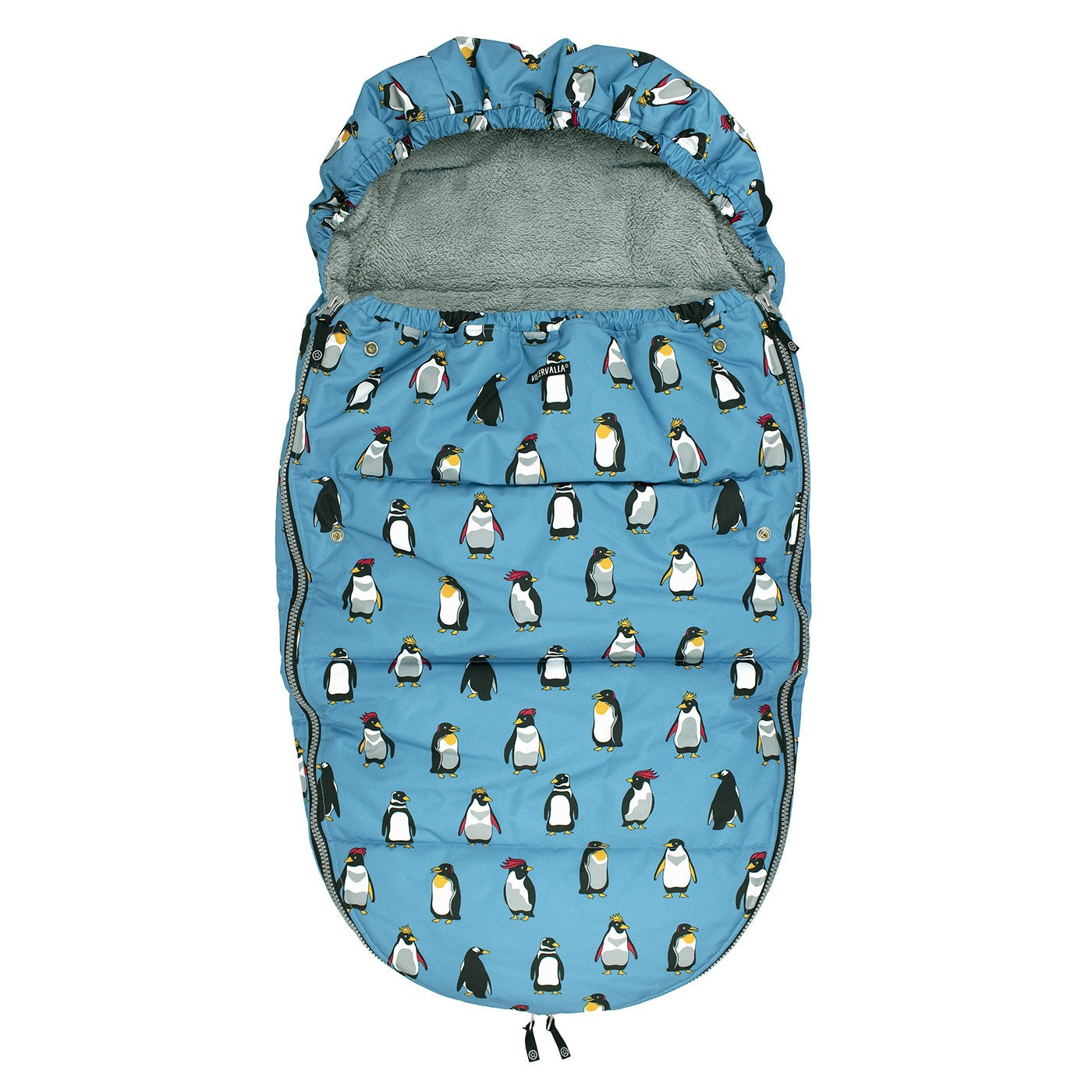 saco para carrito pingüinos azul