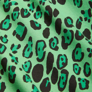 vestido verde leopardo manga larga