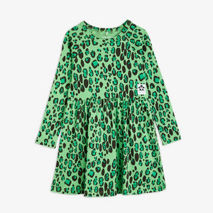 vestido verde leopardo manga larga