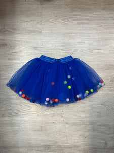 falda tutú pompom azul eléctrico