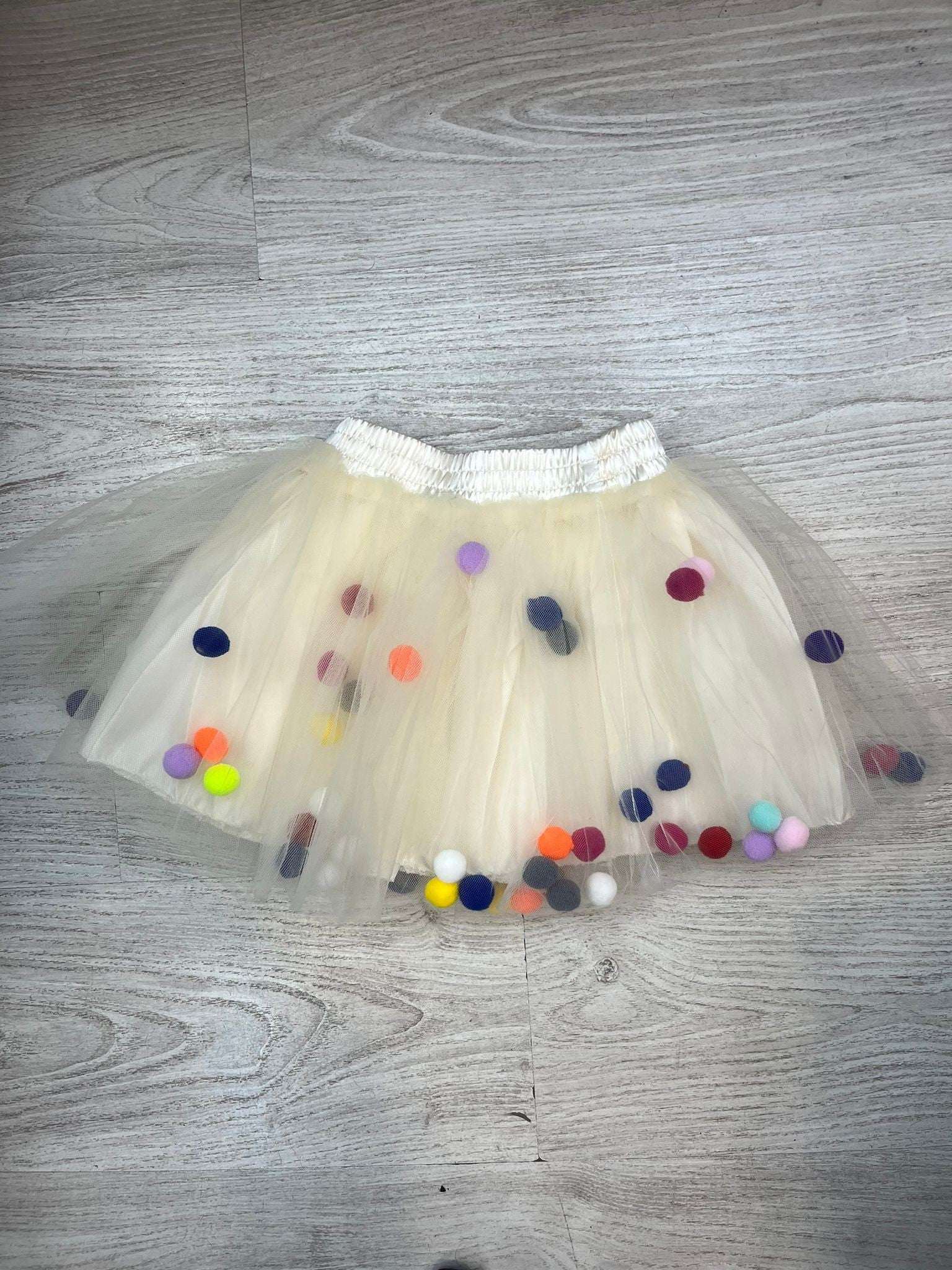 falda tutú pompom marfil