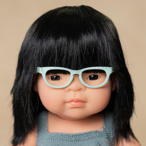 Muñeca asiática 38cm gafas