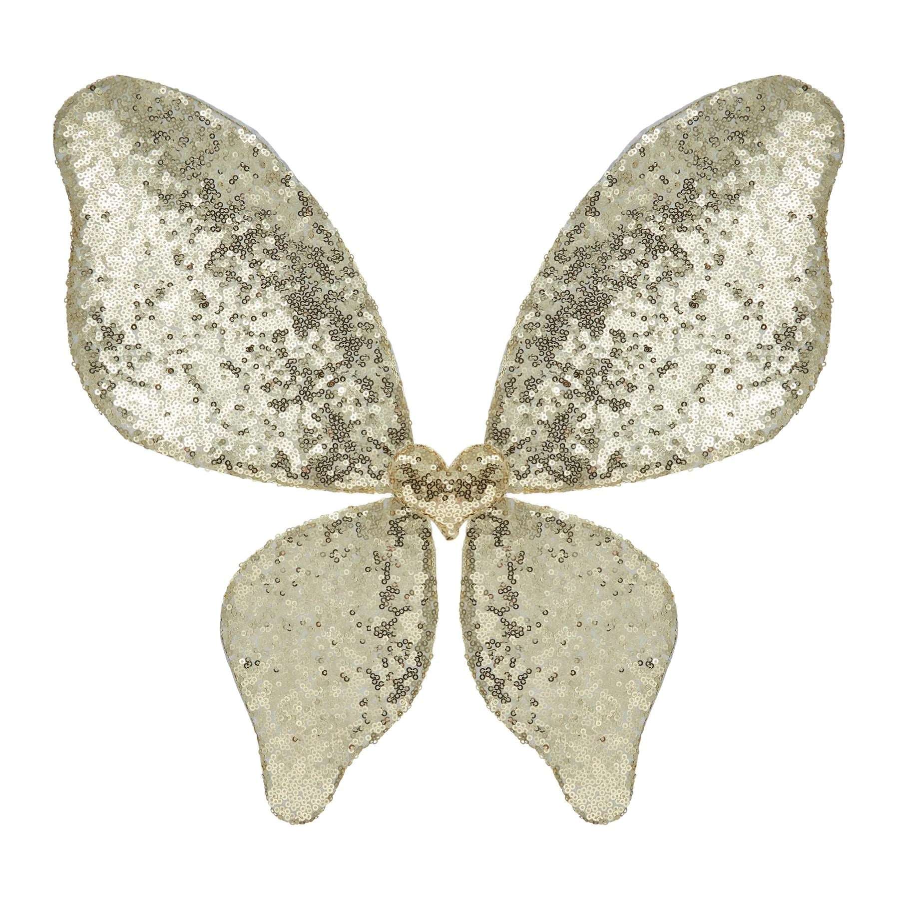 Alas de lentejuelas doradas