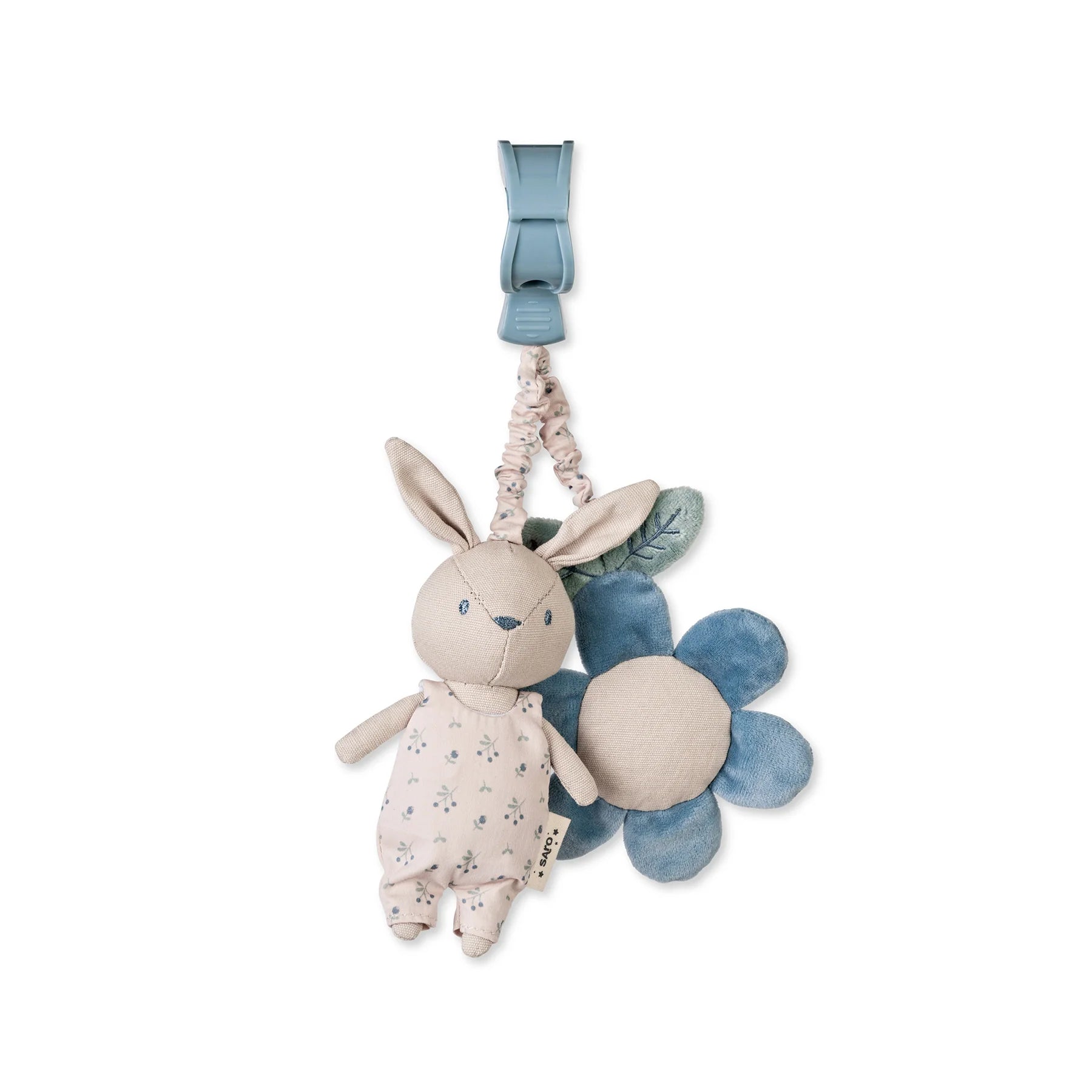 sonajero conejo con pinza azul