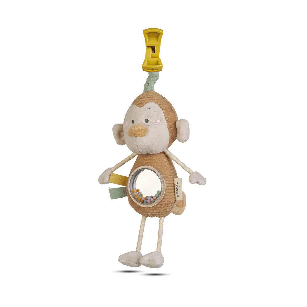 Sonajero mono con pinza y bolitas