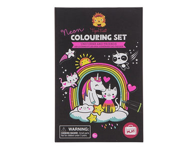 set para colorear unicornio neón