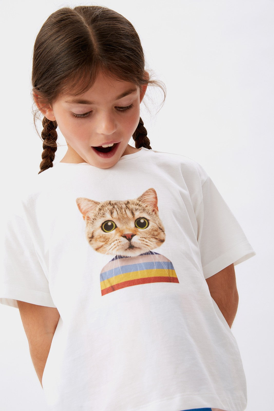 camiseta print gato