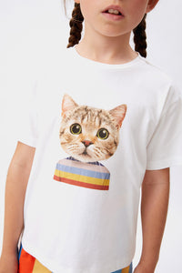 camiseta print gato