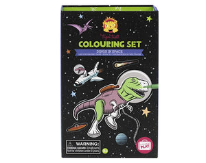 set para colorear dinos espacio