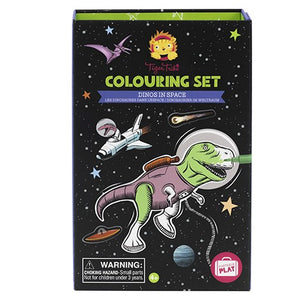 set para colorear dinos espacio