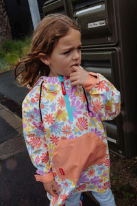 Poncho Impermeable Retro Flowers