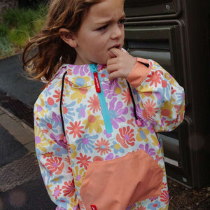 Poncho Impermeable Retro Flowers