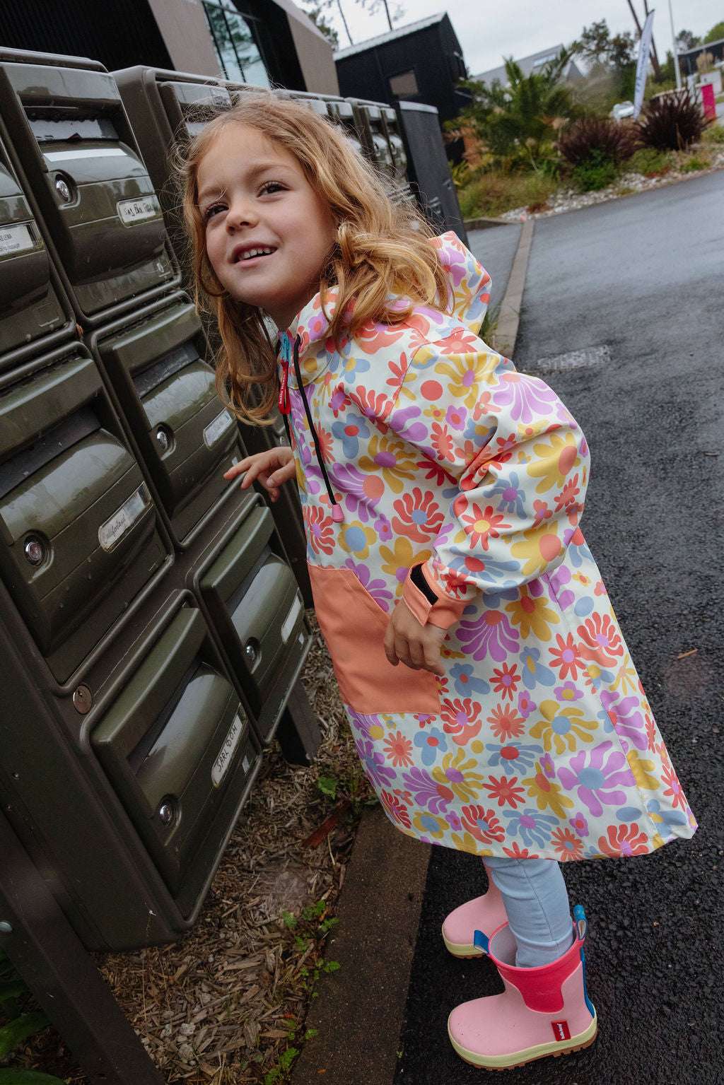 Poncho Impermeable Retro Flowers