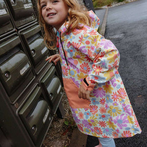 Poncho Impermeable Retro Flowers