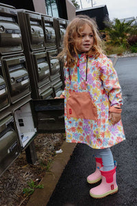 Poncho Impermeable Retro Flowers
