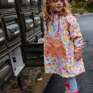 Poncho Impermeable Retro Flowers