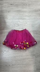 falda tutú pompom fucsia