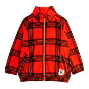 Chaqueta polar de cuadros roja