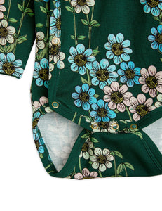 Conjunto daisys flores verdes