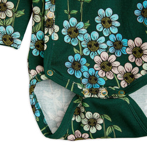 Conjunto daisys flores verdes