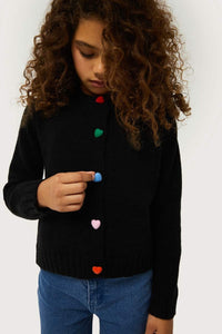 cardigan detalle corazon negro