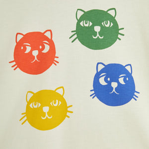 camiseta blanca gatos colores