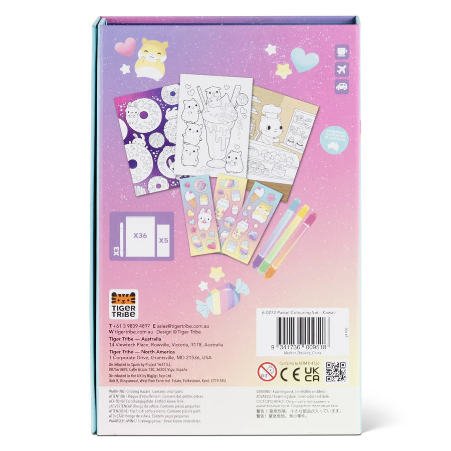 set para colorear kawaii pastel