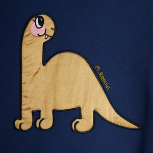 Sudadera Dino Aplique Azul
