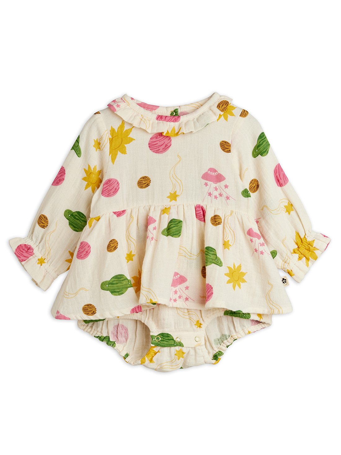 Space Print Baby Bodysuit Dress