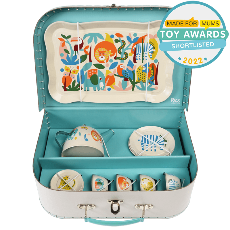 Juego de té metálico Animales Salvajes
