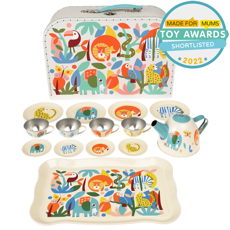 Juego de té metálico Animales Salvajes