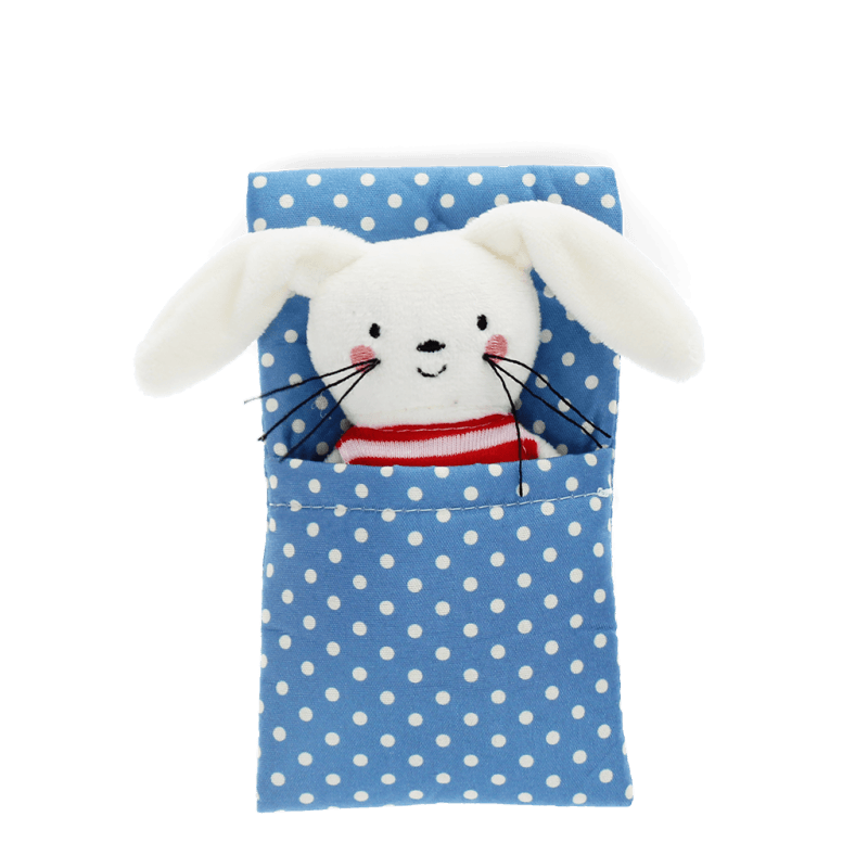 Mini conejo de peluche en cajita