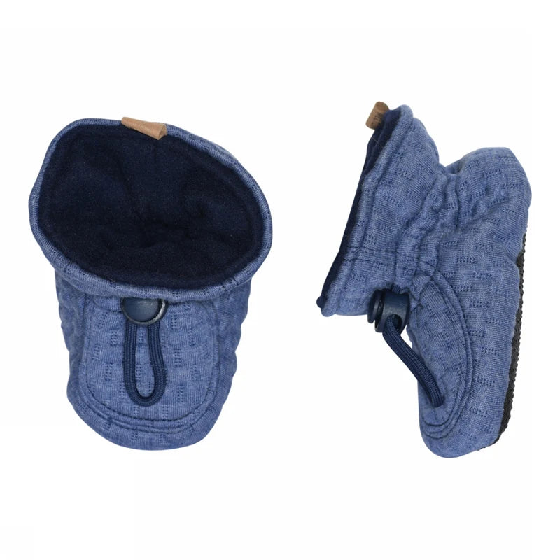 botitas slippers bebé azul denim