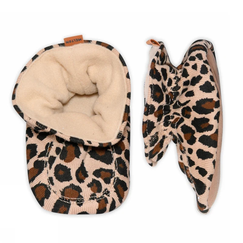 botitas slippers bebé leopardo