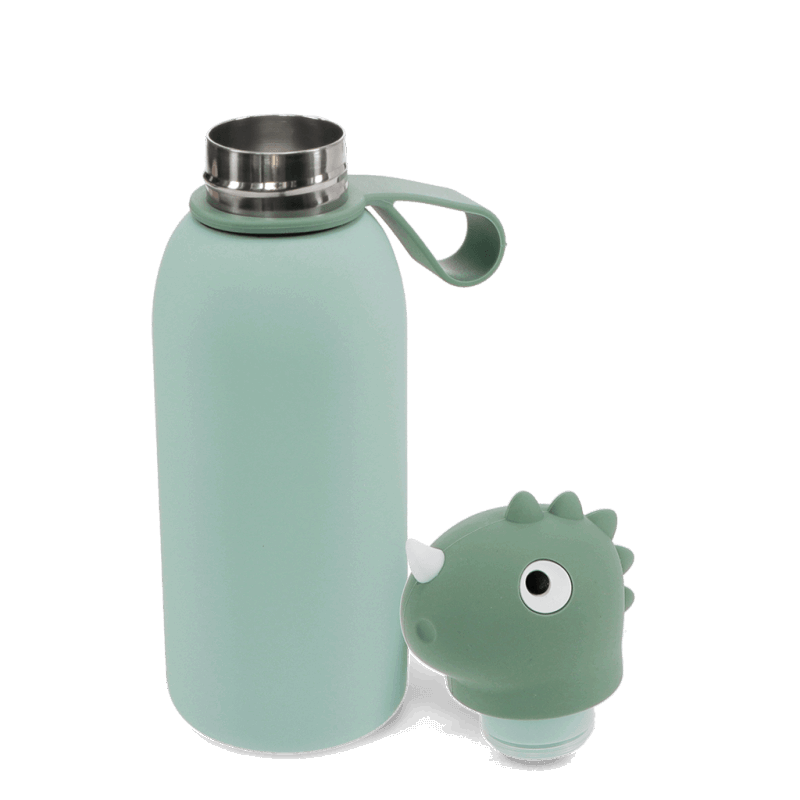 botella acero térmica cabeza de dino
