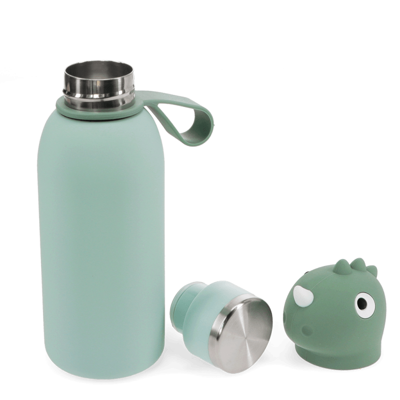 botella acero térmica cabeza de dino