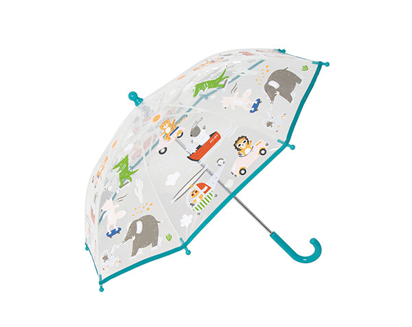 paraguas transparente coches y animales