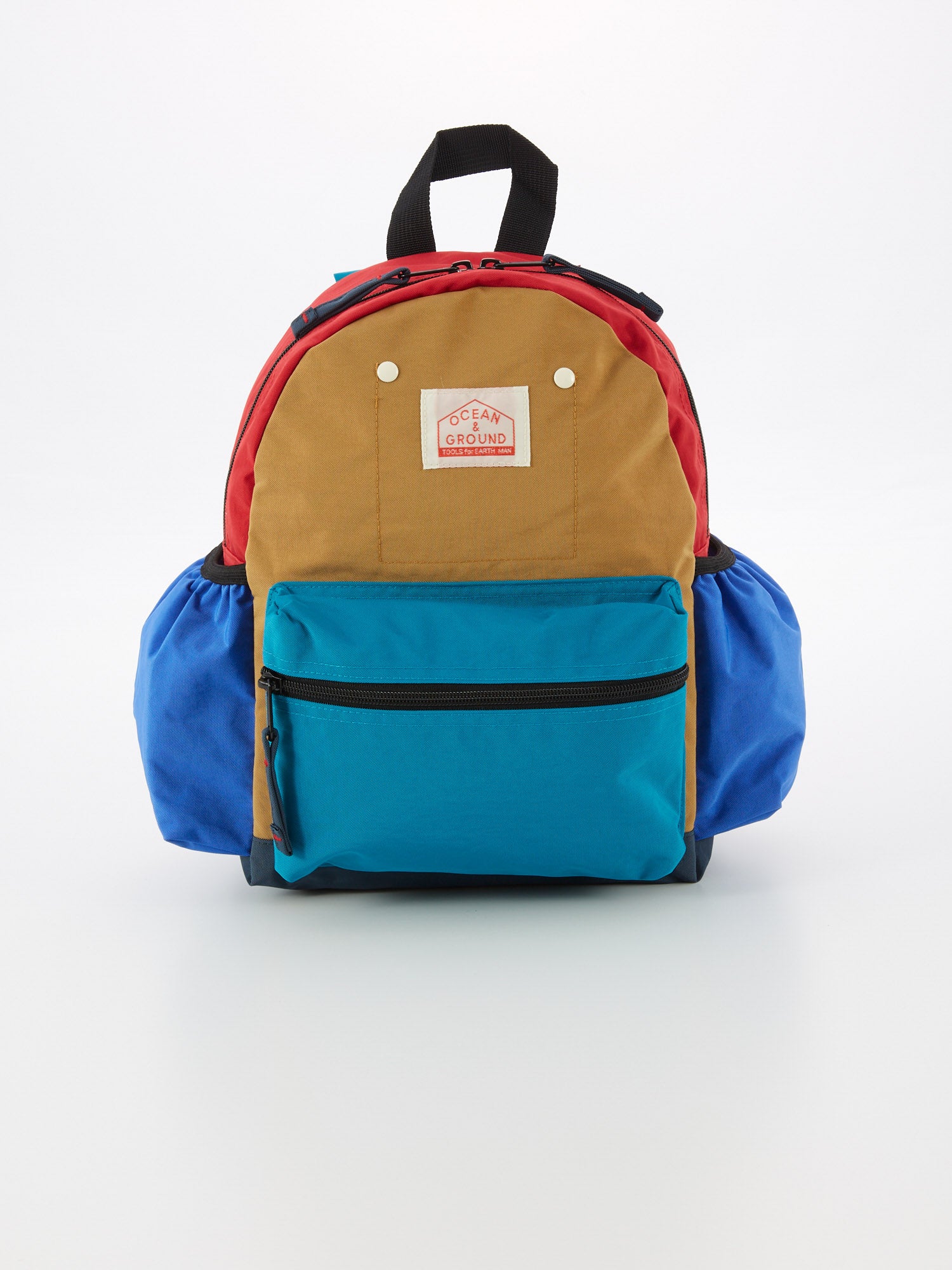 Mochila Multi Mediana Beige + Azul