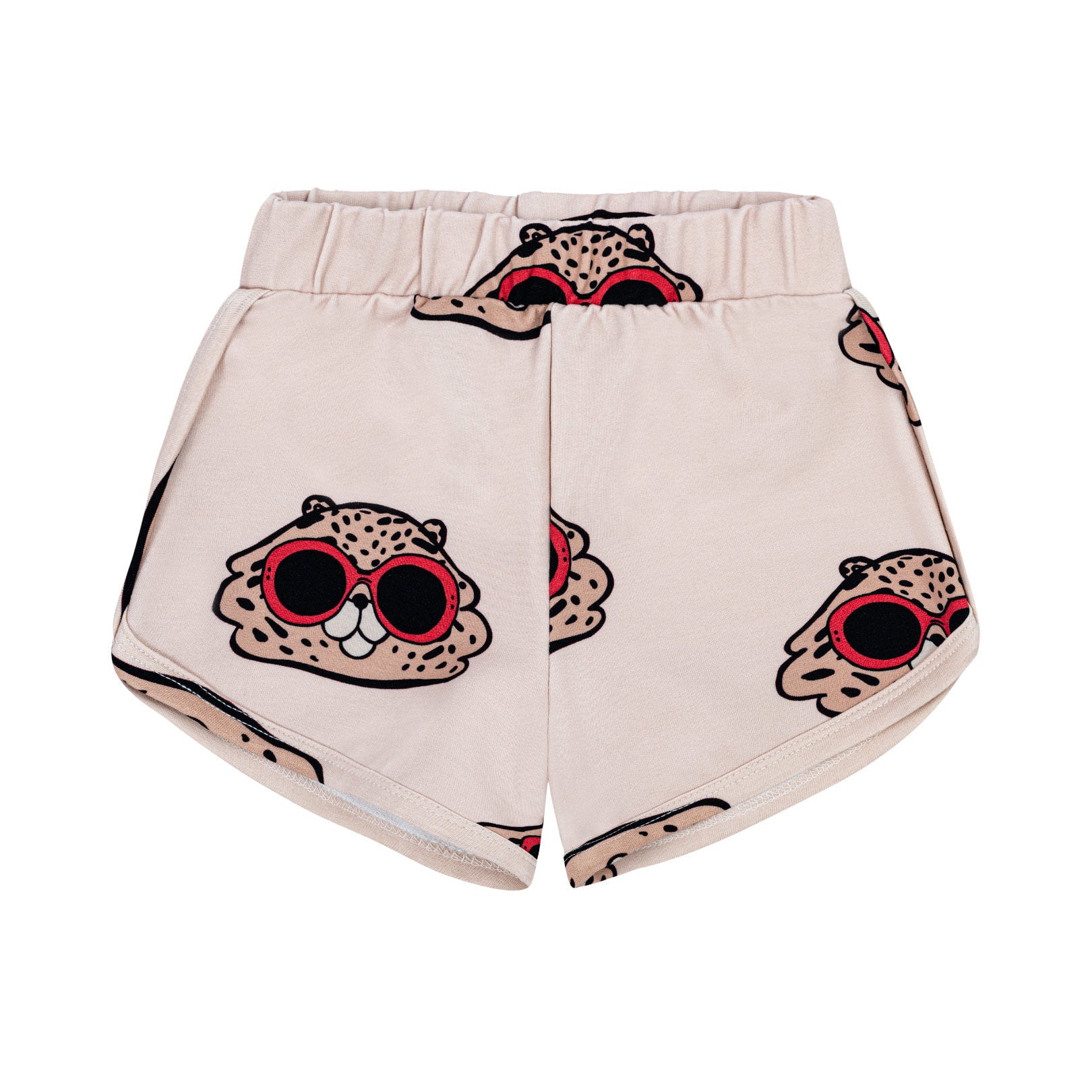 Shorts beige estampado hámster