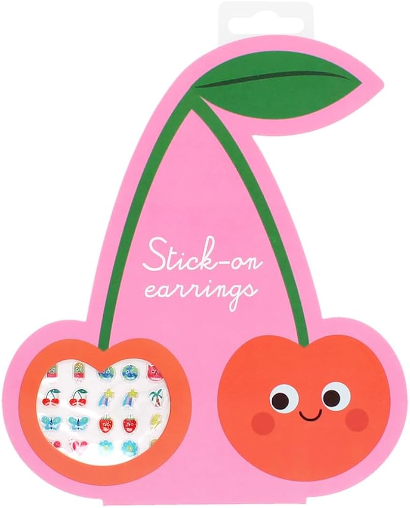 Pendientes de pegatina cherry