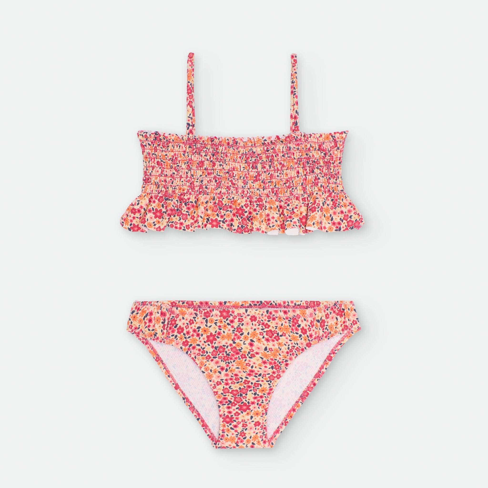 Bikini dos piezas flores liberty rojo