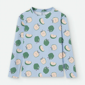 Camiseta UPF50+ manzanas azul