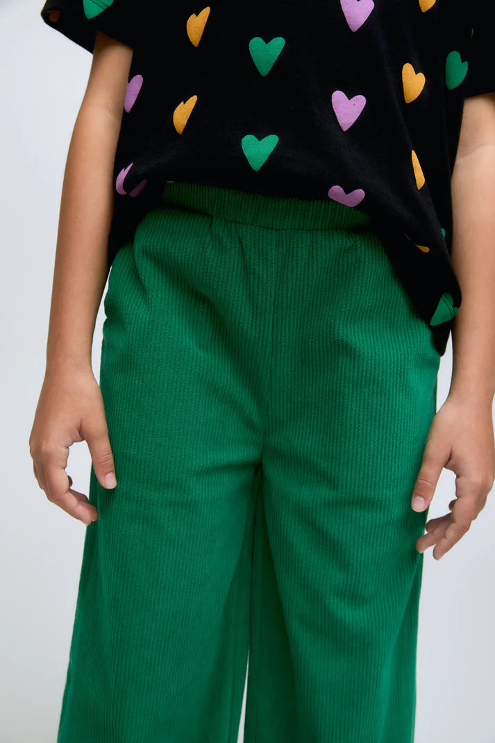 Green corduroy pants