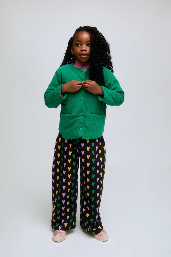 Pantalon ancho estampado mini corazones