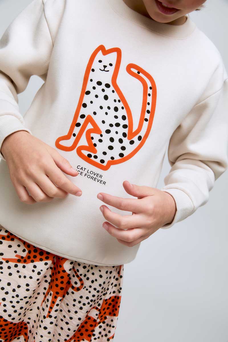 White leopard print sweatshirt