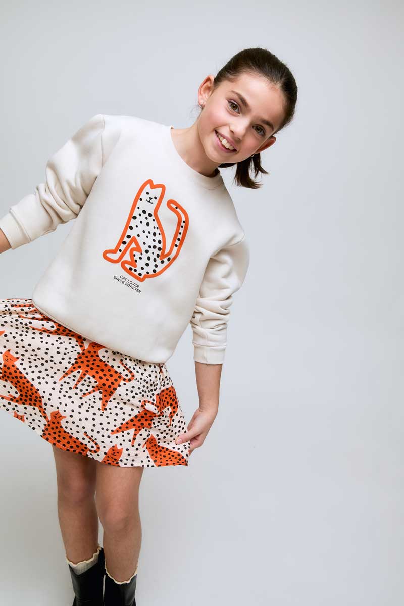 White leopard print sweatshirt