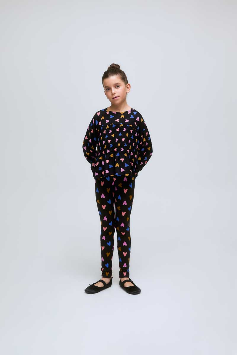 Heart print leggings