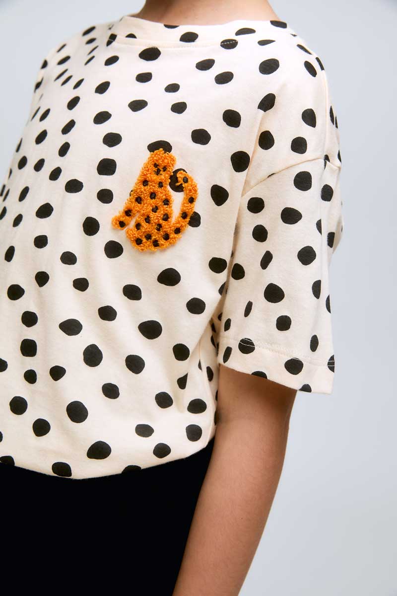 Leopard print polka dot T-shirt