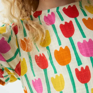 Vestido Estampado Tulipanes