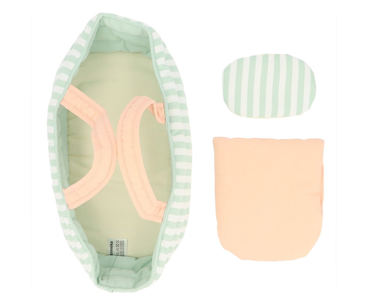 Capazo Muñecas Stripes Sage